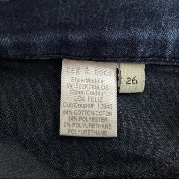 Rag & Bone Women Low Rise Skinny Jean Sz 26 Blue Classic Stretch Raw Hem Modern - Picture 10 of 10